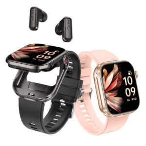 T99 2-in-1 Smartwatch & TWS Earbuds IP67 Waterproof Heart Rate Monitor