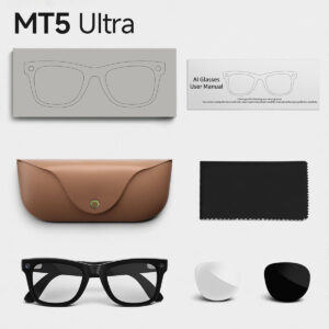 MT5 Ultra BT Call AI Smart Glasses 8MP Camera WIFI 2000mAh Charging Case