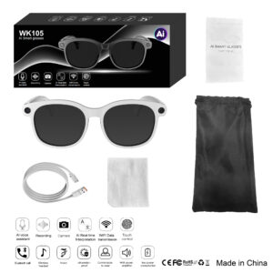 WK105 Smart Glasses 800W Camera Wi-Fi Transfer AI Translation Bluetooth Music