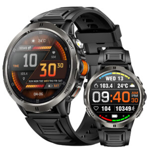 KT92 Military Smart Watch for Men - 1.7" HD Screen with Bluetooth Calling, Super Long Battery Life, Compass & Flashlight, IP68 Waterproof